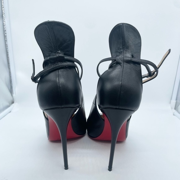 Christian Louboutin Black leather Mascara 100mm ankle strap pumps 41 - Picture 5 of 12